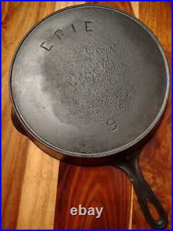 ERIE Cast Iron Skillet #9, 2nd Series, Circa 1886-1892