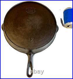 EXTRA LARGE 13 Antique Cast Iron Skillet Pan Favorite Piqua Ware Piquaware THIN