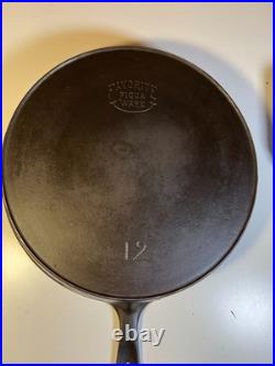 EXTRA LARGE 13 Antique Cast Iron Skillet Pan Favorite Piqua Ware Piquaware THIN