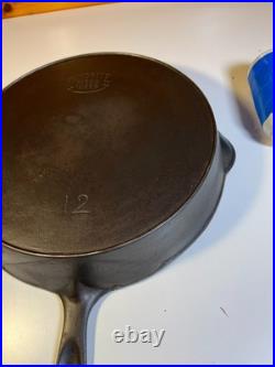 EXTRA LARGE 13 Antique Cast Iron Skillet Pan Favorite Piqua Ware Piquaware THIN