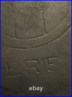 Early 1900 Erie #10 cast iron skillet Rare Original Slant Logo Griswold Ring