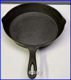 Early Arch WAGNER SiDNEY 0, No 10 Cast Iron Skillet with Heat Ring, Restored