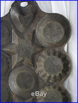 Early Cast Iron Reid 1871 Pat Muffin Pan Griswold Mold Baking Cornbread Popover