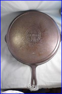 Early, Griswold #14 Cast Iron Skillet, Frying Pan, Large Block Logo, Heat Ring, PN718