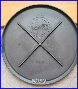 Early Griswold Erie No. 14 Slant Logo Cast Iron Griddle, 742A withBail Handle