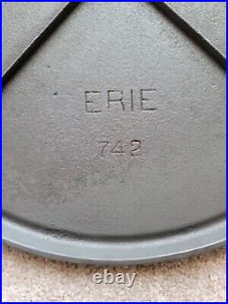 Early Griswold Erie No. 14 Slant Logo Cast Iron Griddle, 742A withBail Handle