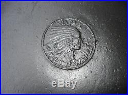 Early Indian Chief Logo WAPAK #12 Cast Iron Skillet with Heat Ring