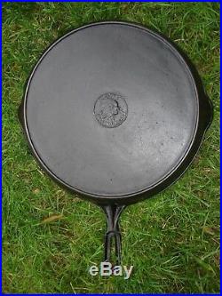 Early Indian Chief Logo WAPAK #12 Cast Iron Skillet with Heat Ring