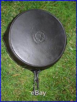 Early Indian Chief Logo WAPAK #12 Cast Iron Skillet with Heat Ring