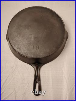Early WAPAKHollow Ware #10 Skillet Standard Block Logo Heat Ring Seasoned-DBL 10