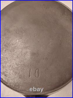 Early WAPAKHollow Ware #10 Skillet Standard Block Logo Heat Ring Seasoned-DBL 10