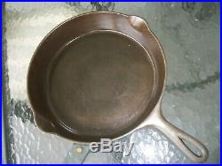 Early Wagner Sidney O #10 Cast Iron Skillet Straight Logo/Heat Ring/Clean