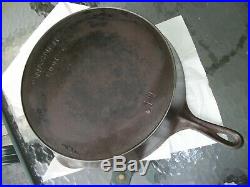 Early Wagner Sidney O #12 Cast Iron Skillet Arch Logo and Heat Ring/14 Wide