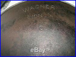 Early Wagner Sidney O #12 Cast Iron Skillet Arch Logo and Heat Ring/14 Wide