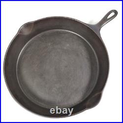 Early Wagner Sidney O Cast Iron Skillet #12 Double Pour Heat Ring Arc/high Logo