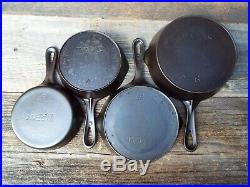 Early Wapak 3 through 12 (10 PC) Cast Iron Skillets, restored