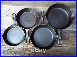 Early Wapak 3 through 12 (10 PC) Cast Iron Skillets, restored