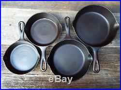 Early Wapak 3 through 12 (10 PC) Cast Iron Skillets, restored