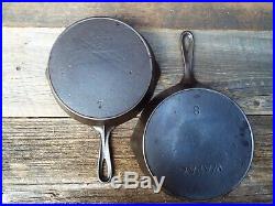 Early Wapak 3 through 12 (10 PC) Cast Iron Skillets, restored