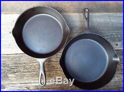 Early Wapak 3 through 12 (10 PC) Cast Iron Skillets, restored