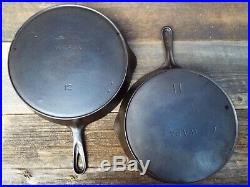 Early Wapak 3 through 12 (10 PC) Cast Iron Skillets, restored