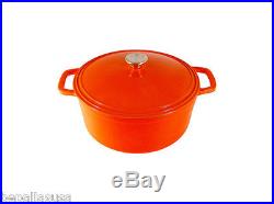 Enamel Cast Iron Orange Round Dutch Oven 7.5-Qts. On Sale