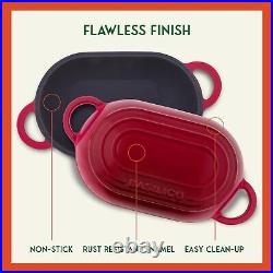 Enameled Cast Iron Bread Oven (Red), Non-Stick Single Loaf Cast Iron Bread Pan