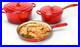 Enameled Cast Iron Cookware Set 5 Piece Set of Dutch Oven, Sauce Pan, Skillet