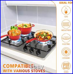 Enameled Cast Iron Cookware Set 5 Piece Set of Dutch Oven, Sauce Pan, Skillet