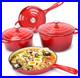 Enameled Cast Iron Cookware Set 7 Piece Dutch Ovens Set, Sauce Pan, Skillet, 3