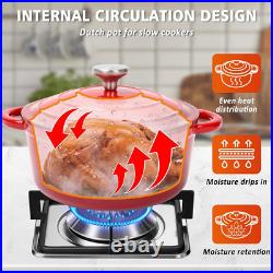 Enameled Cast Iron Cookware Set 7 Piece Dutch Ovens Set, Sauce Pan, Skillet, 3