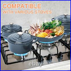 Enameled Cast Iron Cookware Set, 9PC Set Nonstick Ceramic Dutch Oven Stove Pots