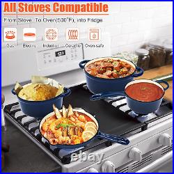 Enameled Cast Iron Cookware Set, 9PC Set Nonstick Ceramic Dutch Oven Stove Pots