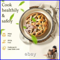 Enameled Cast Iron Dutch Oven 5.5QT Pot with Lid Cookbook & Cotton Potholde