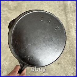 Erie 9 Cast Iron Skillet Heat Ring Pre Griswold Nice Original Condition
