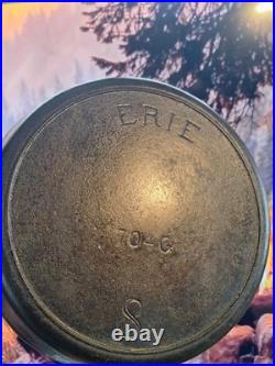 Erie Cast Iron Skillet #8 Pre Griswold 10 Kitchen Antique Cookware Camping 704G