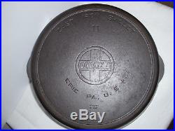 Erie Griswold 717 #11 Cast Iron Skillet Slant Logo Restored Sits Flat