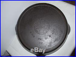 Erie Griswold 717 #11 Cast Iron Skillet Slant Logo Restored Sits Flat