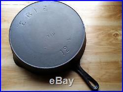 Erie Pre Griswold #12 Cast Iron Skillet 3rd Series 1892-1905 Cleaned & Seasoned