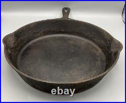 Erie Pre-Griswold #9 Cast Iron Skillet P/N 710 Artistic Logo 4th Series READ