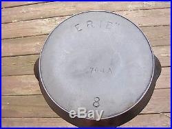 Estate Find Vintage Cast Iron Pan Pre Griswold ERIE #8 704 A Sits Flat