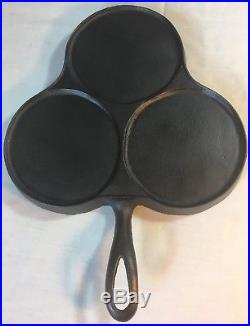 Extremely Rare HTF Axford Clover Leaf Cast Iron Pancake Griddle Cleaned Seasoned