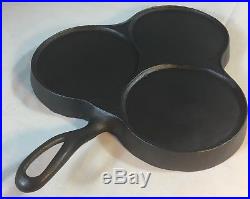 Extremely Rare HTF Axford Clover Leaf Cast Iron Pancake Griddle Cleaned Seasoned
