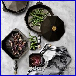 FINEX Seasoned Cast Iron Skillet Fry Pan with Lid