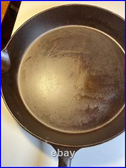 FLAT EXTRA LARGE 13 Antique Cast Iron Skillet Pan Favorite Piqua Ware Ohio