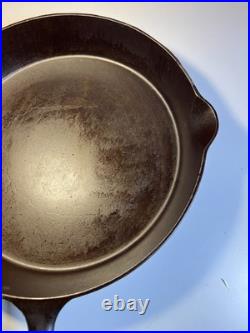 FLAT EXTRA LARGE 13 Antique Cast Iron Skillet Pan Favorite Piqua Ware Ohio