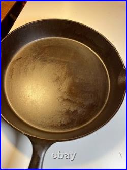 FLAT EXTRA LARGE 13 Antique Cast Iron Skillet Pan Favorite Piqua Ware Ohio