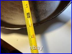 FLAT EXTRA LARGE 13 Antique Cast Iron Skillet Pan Favorite Piqua Ware Ohio