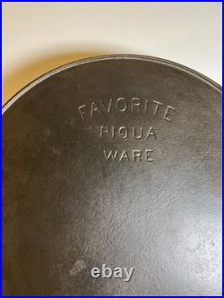 FLAT EXTRA LARGE 13 Antique Cast Iron Skillet Pan Favorite Piqua Ware Ohio FLAT FLAT EXTRA LARGE 13 Antique Cast Iron Skillet Pan Favorite Piqua Ware Ohio FLAT
