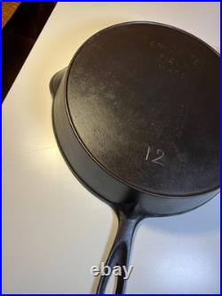 FLAT EXTRA LARGE 13 Antique Cast Iron Skillet Pan Favorite Piqua Ware Ohio FLAT